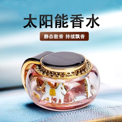 汽车太阳能旋转木马香薰摆件清新香型创意香水座车载香薰汽车用品图4