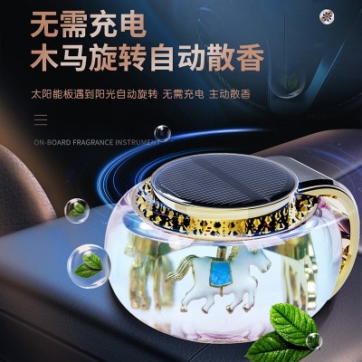 汽车太阳能旋转木马香薰摆件清新香型创意香水座车载香薰汽车用品图3