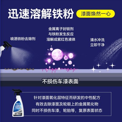铁粉去除剂车用除锈剂漆面铁粉去除轮毂铁锈去铁粉剂清洗剂原液图3