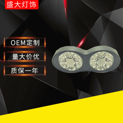 4新推 聚亮 双头6珠 压铸车灯 改装前大灯 摩托车车灯 led车灯图2