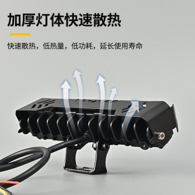 跨境摩托车射灯五眼白黄双色远近光防水led电动车前照 灯改装车灯图3