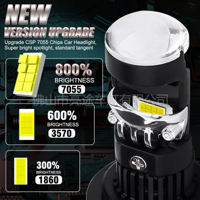 H7LED大灯小透镜H11鱼眼灯M01R直插式9005 9006高亮led车灯60瓦图3