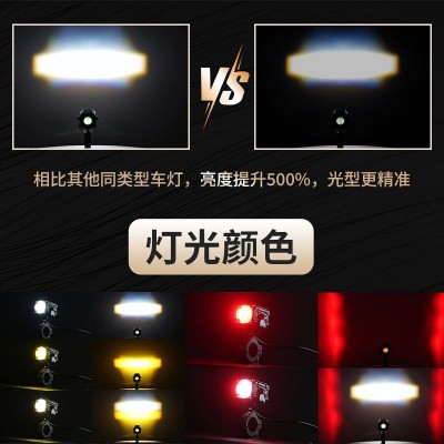 摩托车射灯跨境专供双色小刚炮透镜外置对灯改装越野车摩托车灯图3