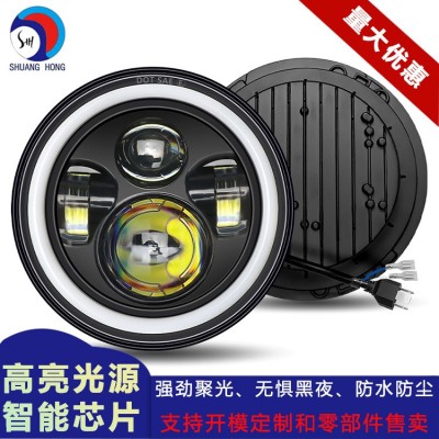 厂家哈雷60w7寸牧马人大灯前照灯越野车灯 led摩托车灯汽车工作灯