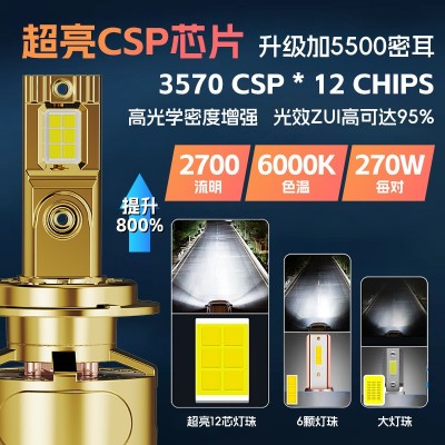 DGLS V8S高功率金色LED车大灯 160W 36000LM 12V 24V汽车LED灯泡图3